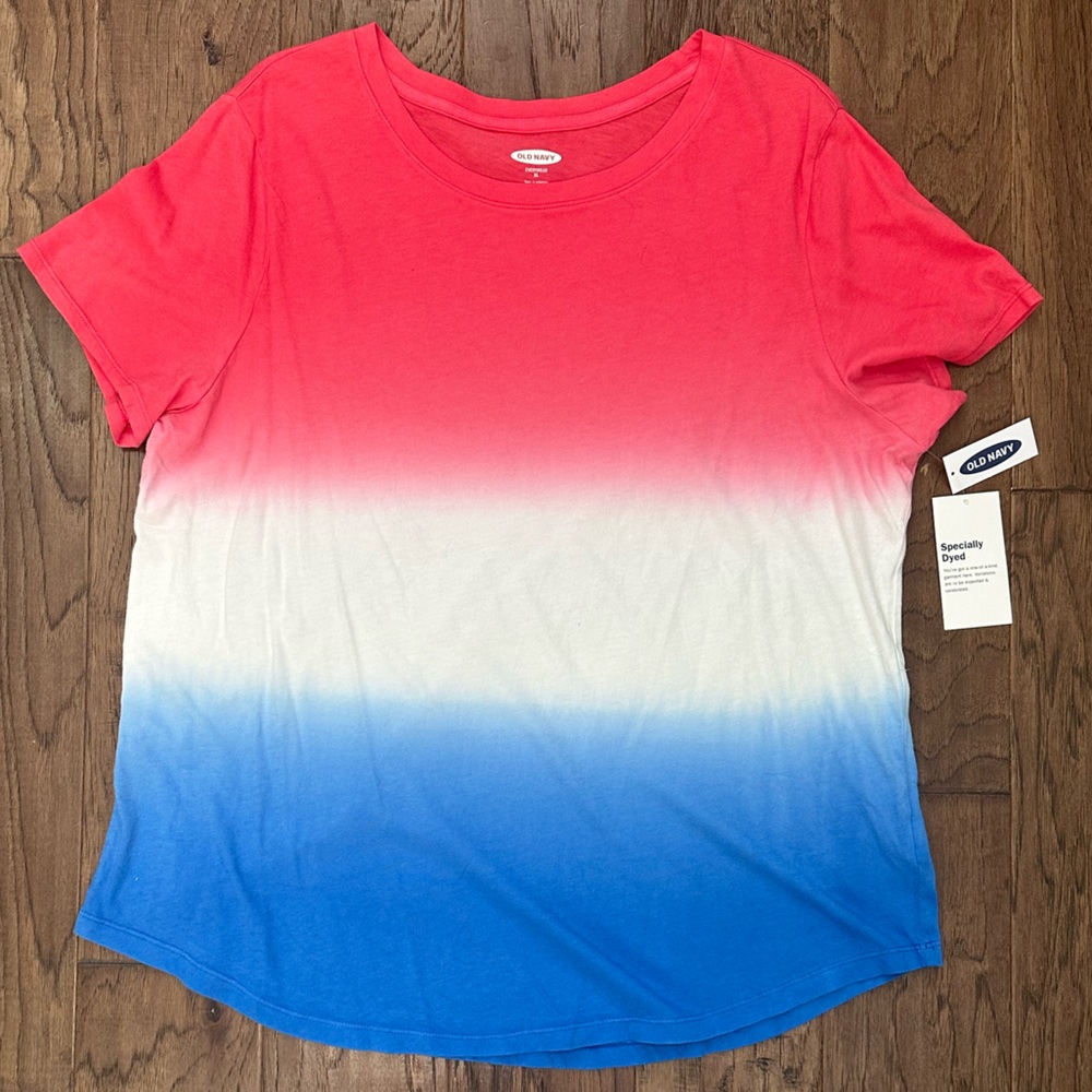 NWT Old Navy red white and blue shirt size XL